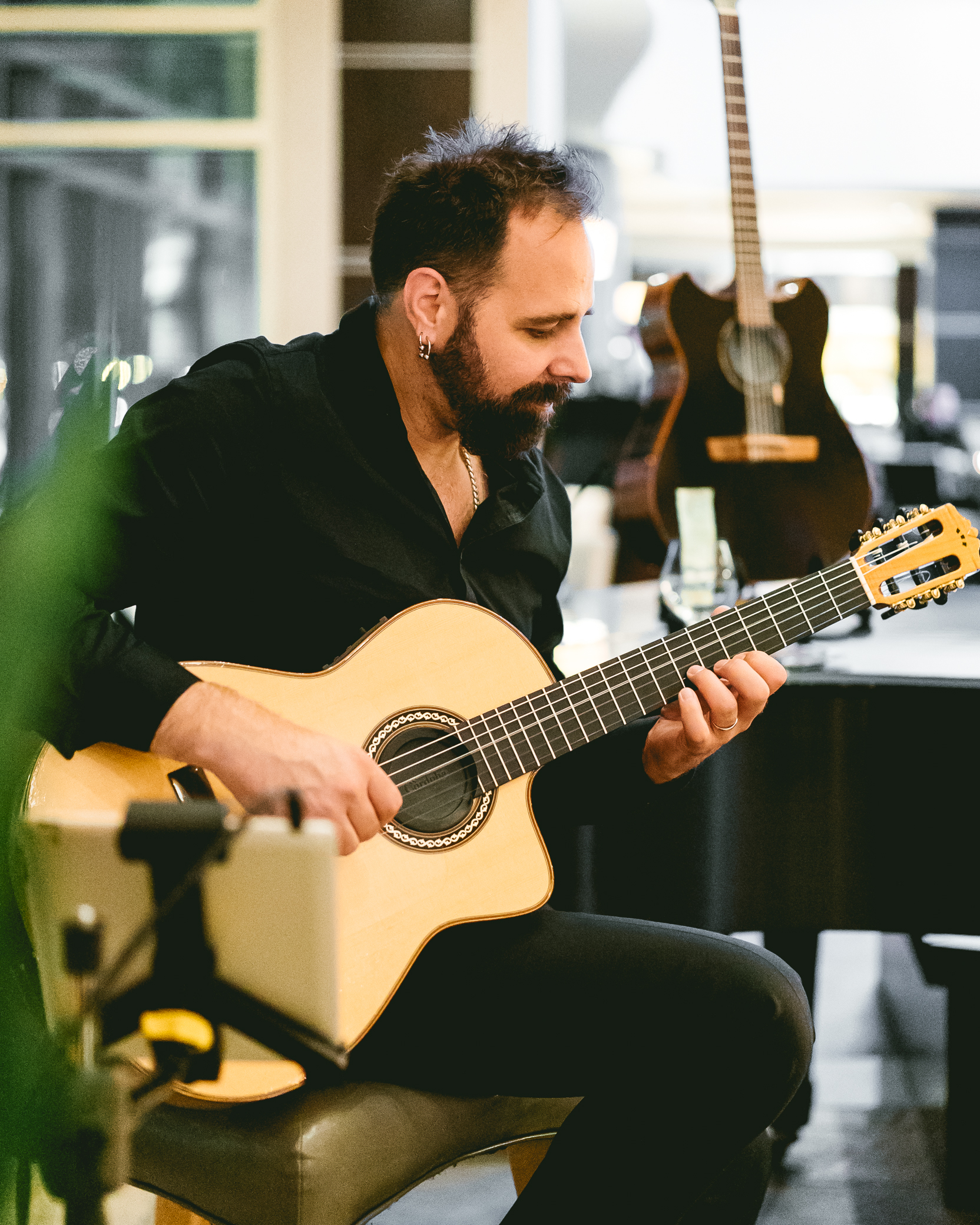 man playing a guitar