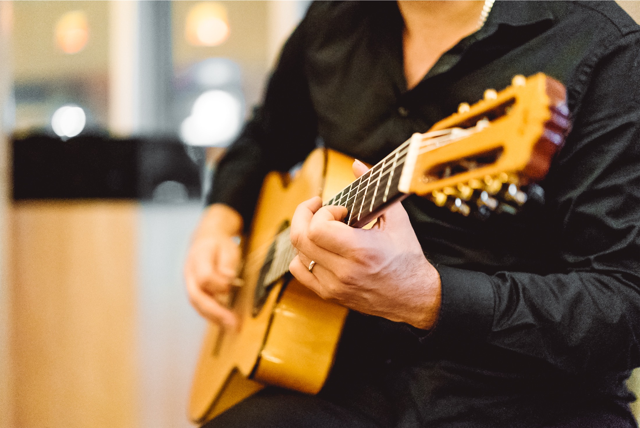 man playing a guitar