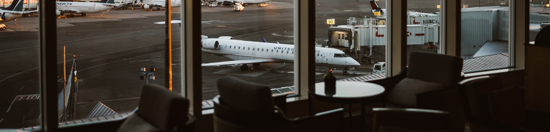 view of the tarmac from a lounge