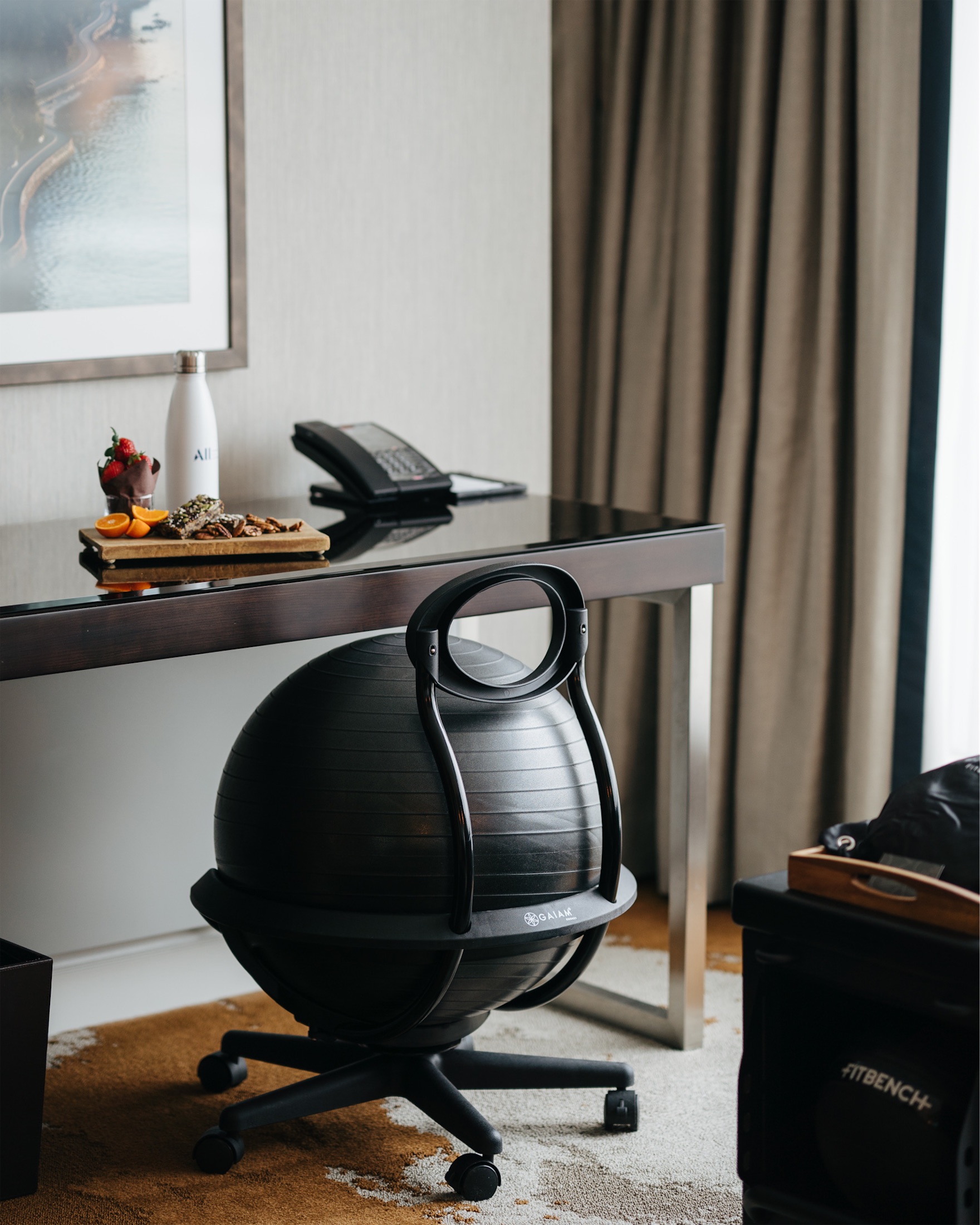 exercise ball chair at desk