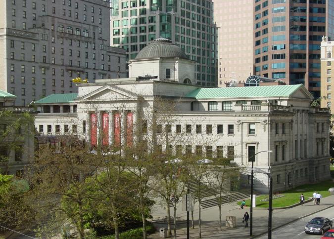 exterior shot of the vancouver art gallery