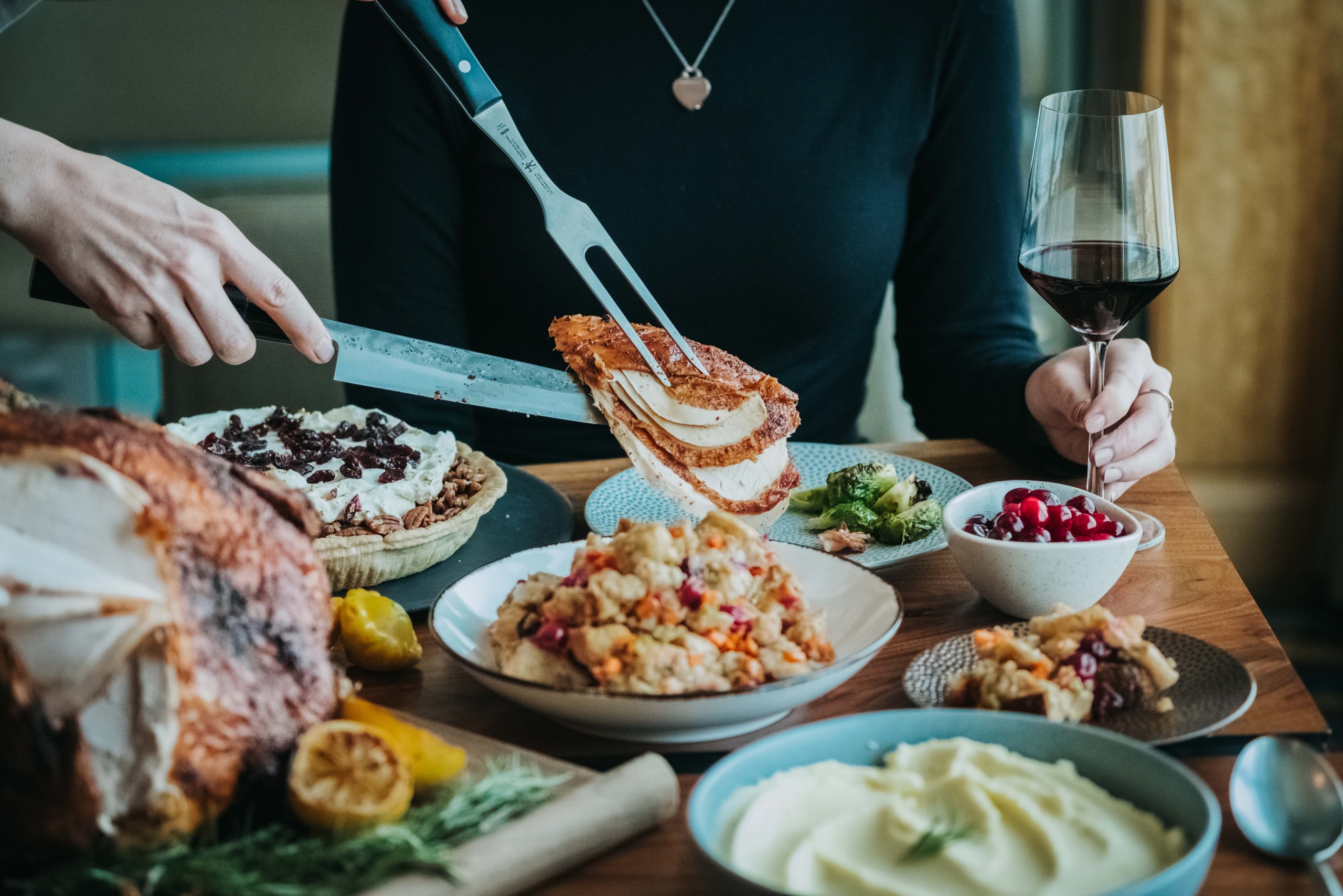 Turkey Dinner being plated