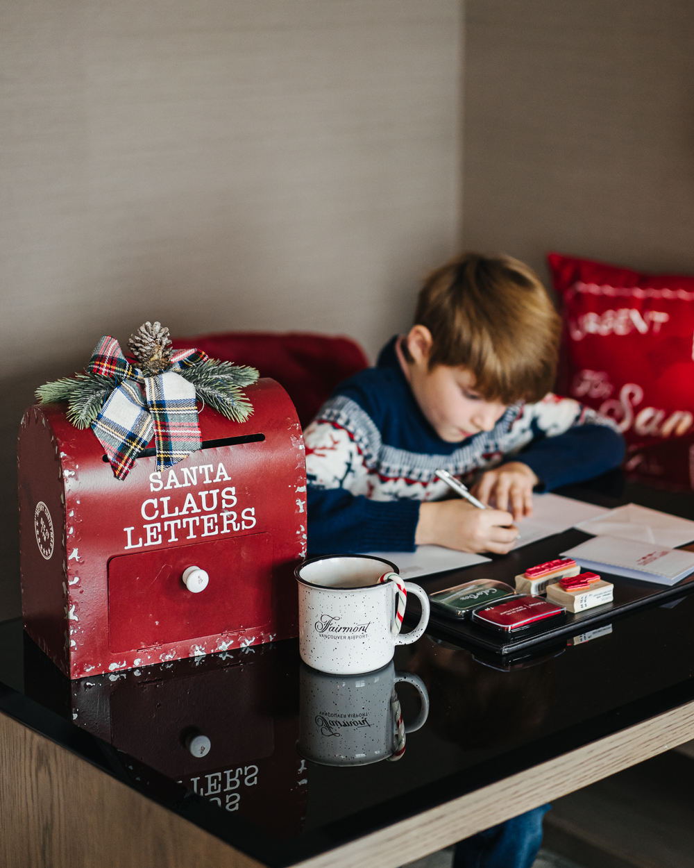 Child writing a letter to Santa