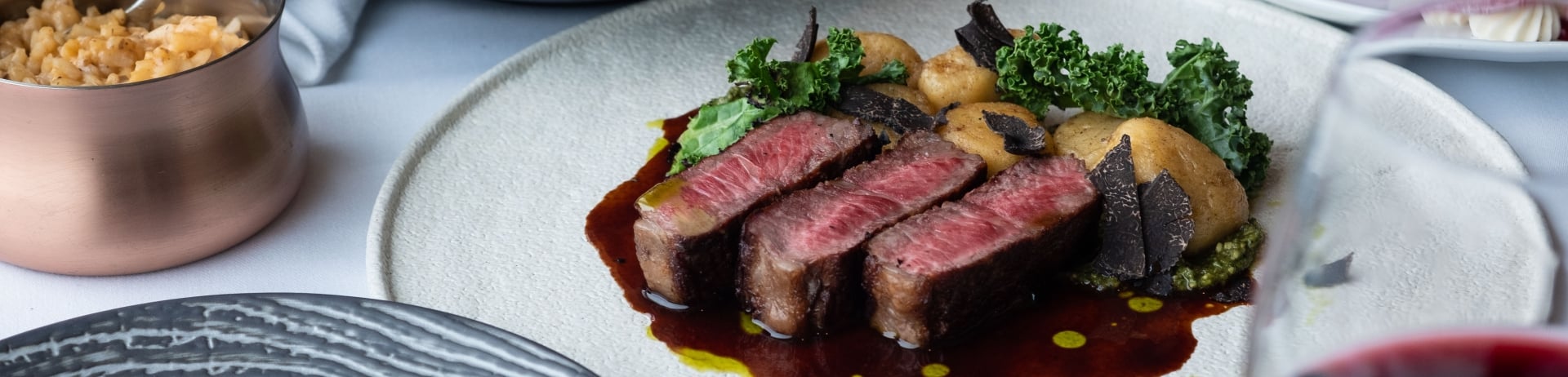 A selection of food items on a table.